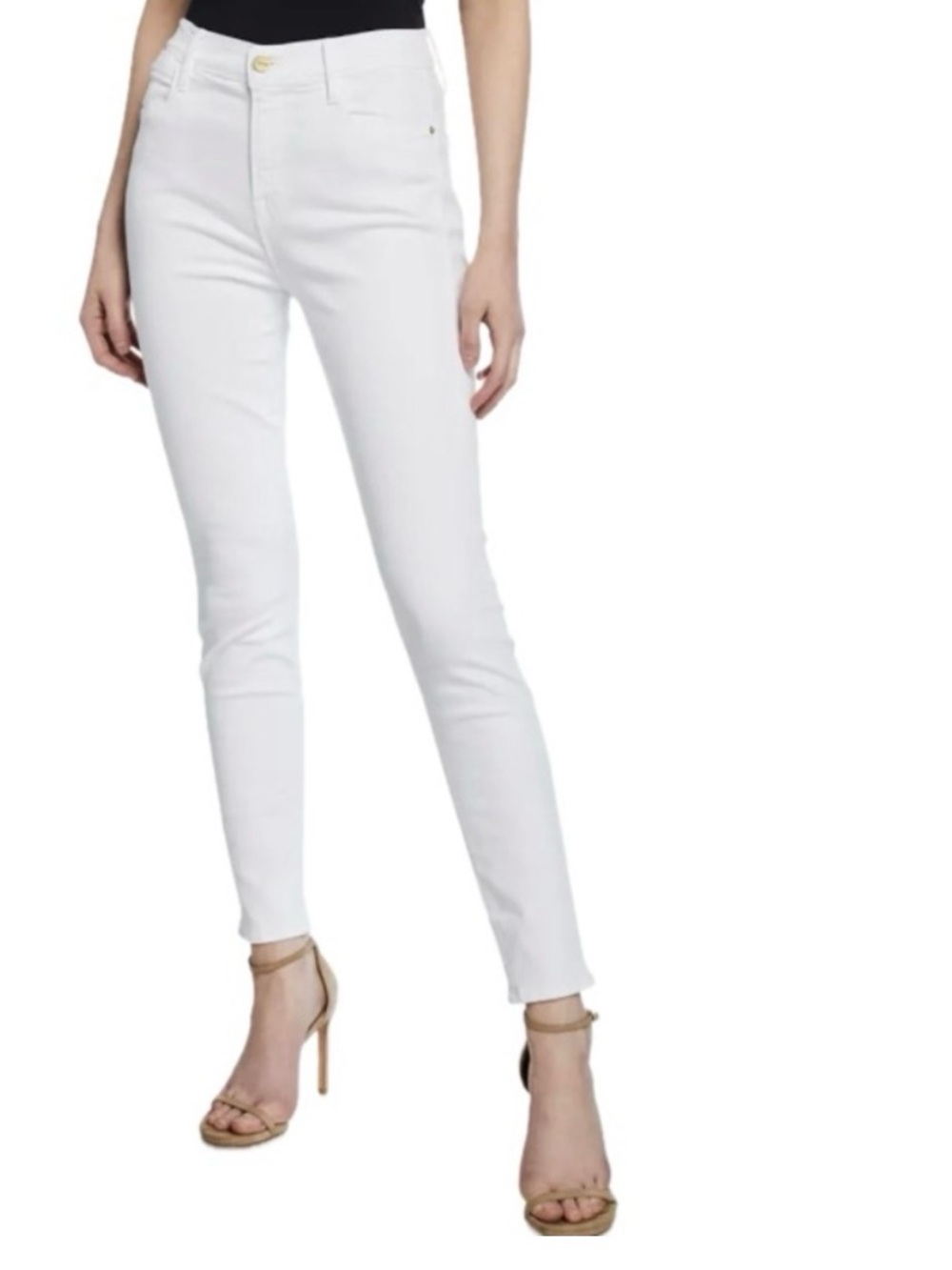Frame Le High Skinny Jeans - Clean White, size 26